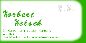 norbert welsch business card